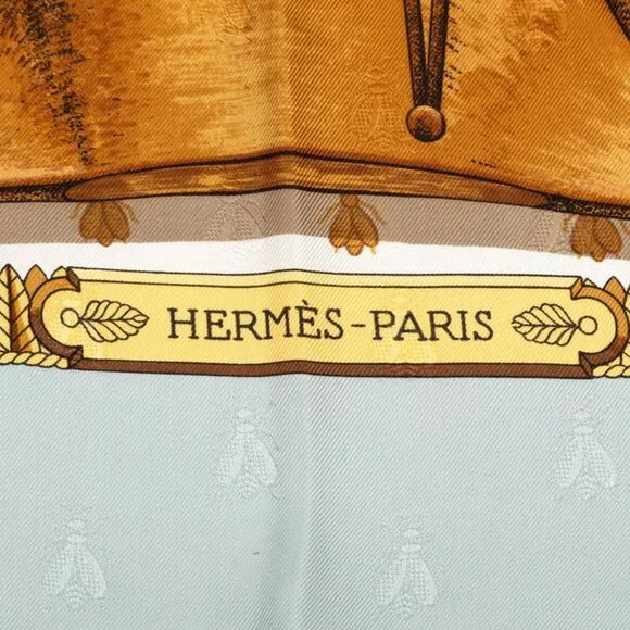 Hermes Carre 90 Napoleon Light Blue Multicolor Silk Shoulder Bag - Picture 3 of 10